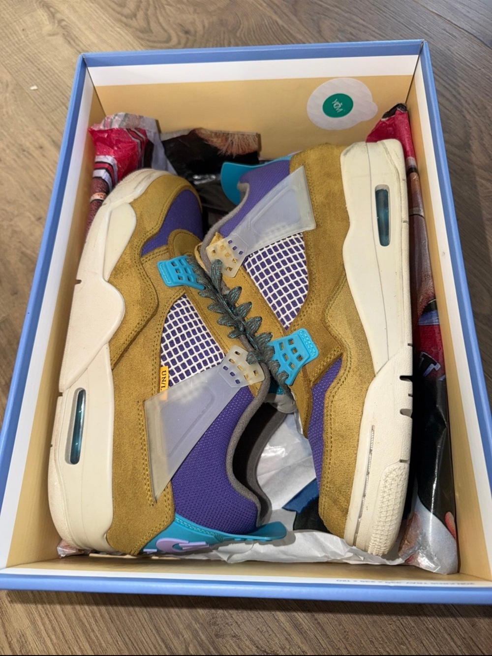 Jordan Kids Suede Sneakers in Mustard Yellow, Purple & Teal